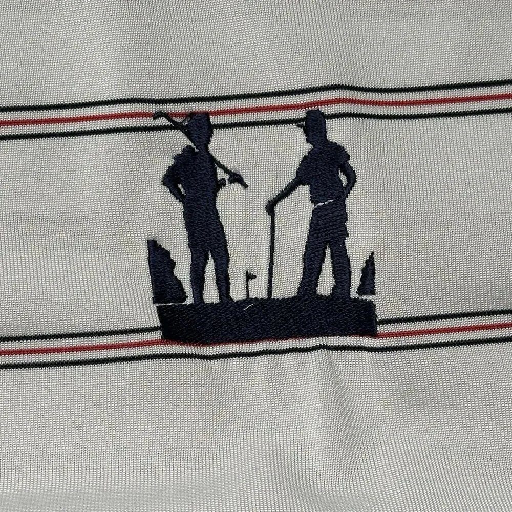 Antigua Men's XL Golf Polo Shirt White Striped Performance Moisture Wicking EUC